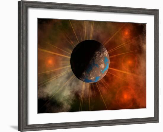 A Hypothetical Alien World with Oceans-Stocktrek Images-Framed Photographic Print