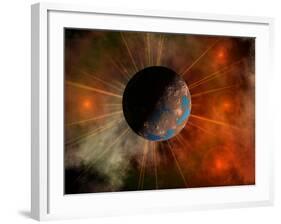 A Hypothetical Alien World with Oceans-Stocktrek Images-Framed Photographic Print