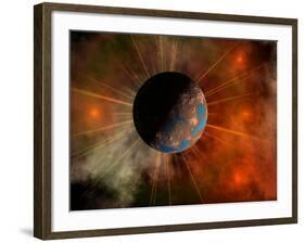 A Hypothetical Alien World with Oceans-Stocktrek Images-Framed Photographic Print