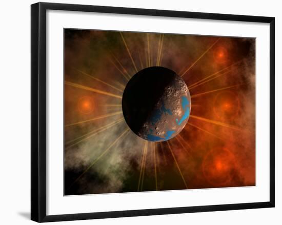 A Hypothetical Alien World with Oceans-Stocktrek Images-Framed Photographic Print