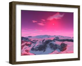 A Hypothetical Planet Orbiting a Red Dwarf Star-Stocktrek Images-Framed Photographic Print