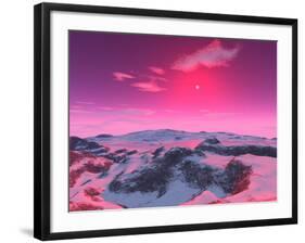 A Hypothetical Planet Orbiting a Red Dwarf Star-Stocktrek Images-Framed Photographic Print