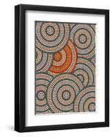 A Illustration Based On Aboriginal Style Of Dot Painting Depicting Circle Background-deboracilli-Framed Art Print