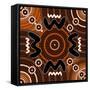 A Illustration Based On Aboriginal Style Of Dot Painting Depicting Difference-deboracilli-Framed Stretched Canvas