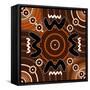 A Illustration Based On Aboriginal Style Of Dot Painting Depicting Difference-deboracilli-Framed Stretched Canvas