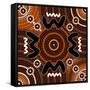 A Illustration Based On Aboriginal Style Of Dot Painting Depicting Difference-deboracilli-Framed Stretched Canvas