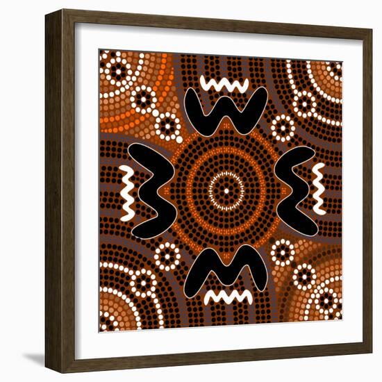 A Illustration Based On Aboriginal Style Of Dot Painting Depicting Difference-deboracilli-Framed Art Print