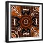 A Illustration Based On Aboriginal Style Of Dot Painting Depicting Difference-deboracilli-Framed Art Print