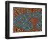 A Illustration Based On Aboriginal Style Of Dot Painting Depicting Magic Place-deboracilli-Framed Art Print