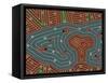 A Illustration Based On Aboriginal Style Of Dot Painting Depicting Magic Place-deboracilli-Framed Stretched Canvas