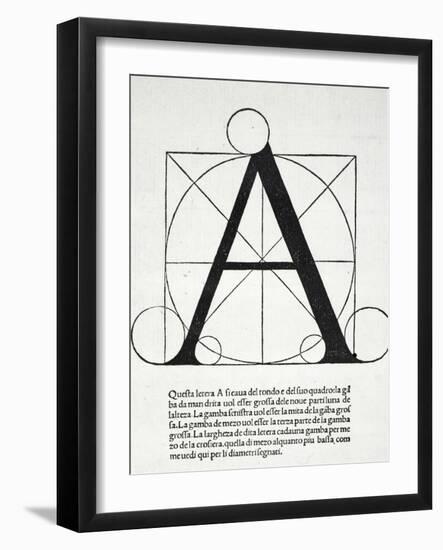 A, Illustration from 'Divina Proportione' by Luca Pacioli (C.1445-1517)-Leonardo da Vinci-Framed Giclee Print