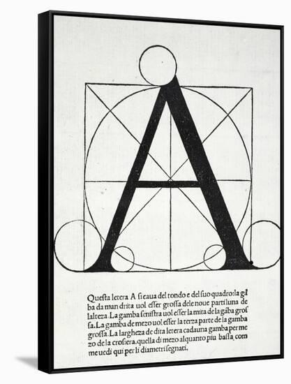 A, Illustration from 'Divina Proportione' by Luca Pacioli (C.1445-1517)-Leonardo da Vinci-Framed Stretched Canvas