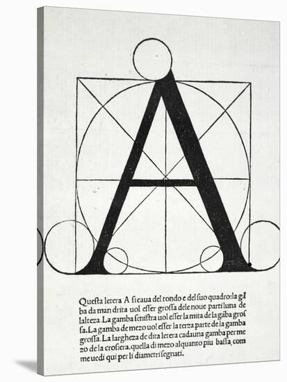 A, Illustration from 'Divina Proportione' by Luca Pacioli (C.1445-1517)-Leonardo da Vinci-Stretched Canvas