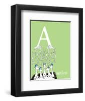 A is for Antlers (green)-Theodor (Dr. Seuss) Geisel-Framed Art Print