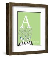 A is for Antlers (green)-Theodor (Dr. Seuss) Geisel-Framed Art Print