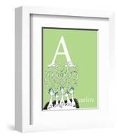 A is for Antlers (green)-Theodor (Dr. Seuss) Geisel-Framed Art Print