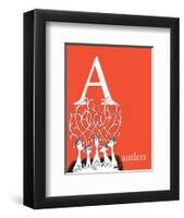 A is for Antlers (red)-Theodor (Dr. Seuss) Geisel-Framed Art Print