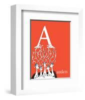 A is for Antlers (red)-Theodor (Dr. Seuss) Geisel-Framed Art Print