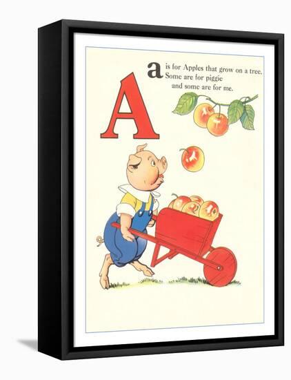 A is for Apples-null-Framed Stretched Canvas