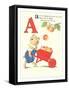 A is for Apples-null-Framed Stretched Canvas