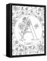 A is for Aster-Heather Rosas-Framed Stretched Canvas