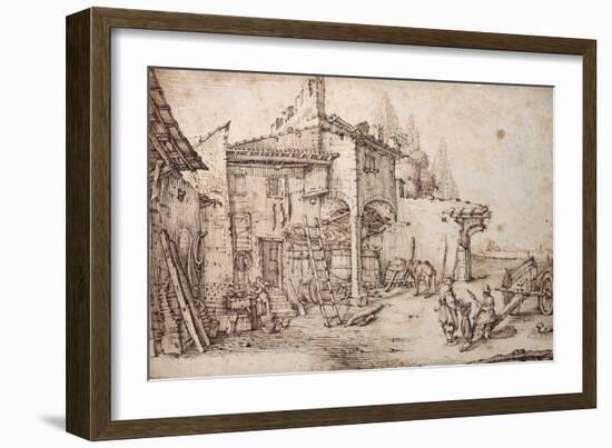 A Italian Farmyard-Jacques Callot-Framed Giclee Print