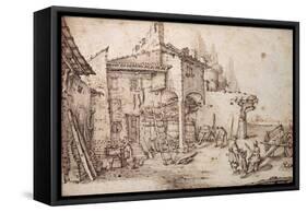 A Italian Farmyard-Jacques Callot-Framed Stretched Canvas