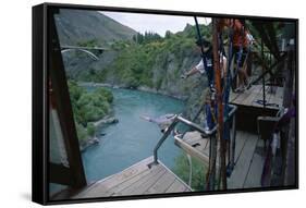 A. J. Hackett, Bungy Jumping, Kawarau Bridge, Queenstown, South Island, New Zealand-Jeremy Bright-Framed Stretched Canvas