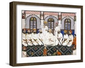 A Jaipur Raja Dressed for Worship in Durbar, C.1845-null-Framed Giclee Print