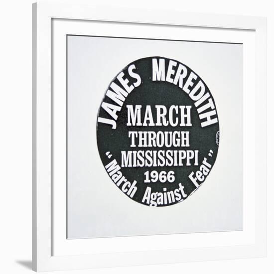 A James Meredith Button from the 'March Against Fear' through Mississippi in 1966-null-Framed Giclee Print