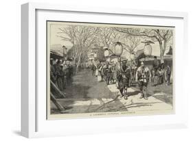 A Japanese Funeral Procession-null-Framed Giclee Print