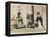 A Japanese Lady and Her Maidservant-null-Framed Stretched Canvas