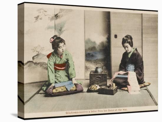 A Japanese Lady and Her Maidservant-null-Stretched Canvas