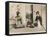 A Japanese Lady and Her Maidservant-null-Framed Stretched Canvas