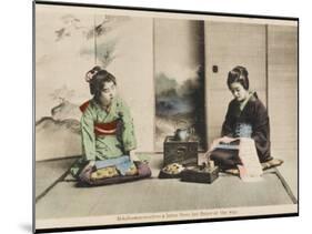 A Japanese Lady and Her Maidservant-null-Mounted Photographic Print