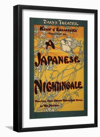 A Japanese Nightingale Theatrical Play Poster-Lantern Press-Framed Art Print