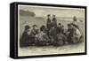 A Japanese Picnic on the Seashore-null-Framed Stretched Canvas