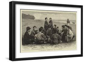 A Japanese Picnic on the Seashore-null-Framed Premium Giclee Print