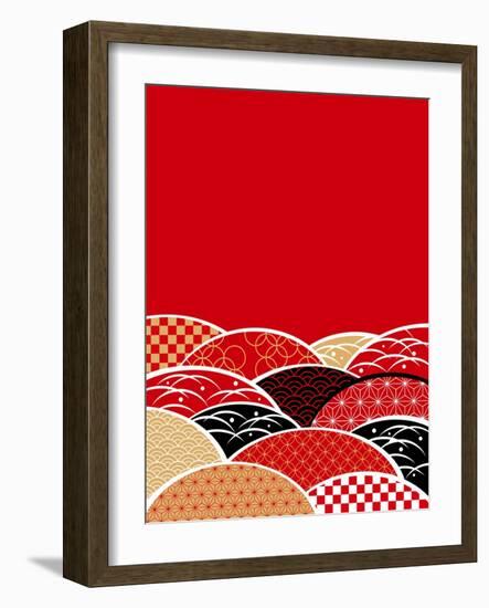 A Japanese Style Background of Japan-ririe-Framed Art Print