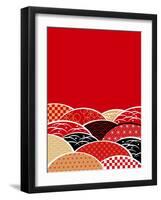 A Japanese Style Background of Japan-ririe-Framed Art Print