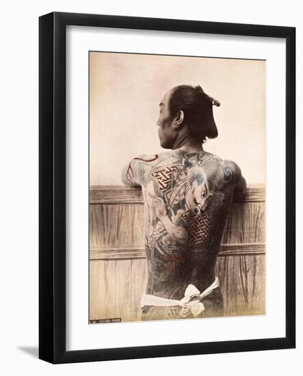 A Japanese Tattooed Man, C.1880-null-Framed Photographic Print