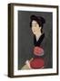 A Japanese Waitress with a Tray, 1920-Hashiguchi Goyo-Framed Premium Giclee Print