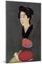 A Japanese Waitress with a Tray, 1920-Hashiguchi Goyo-Mounted Premium Giclee Print