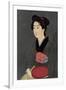 A Japanese Waitress with a Tray, 1920-Hashiguchi Goyo-Framed Giclee Print