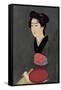 A Japanese Waitress with a Tray, 1920-Hashiguchi Goyo-Framed Stretched Canvas