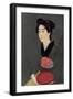 A Japanese Waitress with a Tray, 1920-Hashiguchi Goyo-Framed Giclee Print