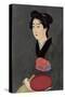 A Japanese Waitress with a Tray, 1920-Hashiguchi Goyo-Stretched Canvas
