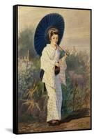 A Japanese Woman, 1878 watercolor on paper-Charles Wirgman-Framed Stretched Canvas