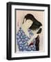 A Japanese woman combing her hair, 1920 (1930).Artist: Hashiguchi Goyo-Hashiguchi Goyo-Framed Giclee Print