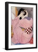 A Japanese Woman Dressing Her Hair, 1920S-Hashiguchi Goyo-Framed Premium Giclee Print